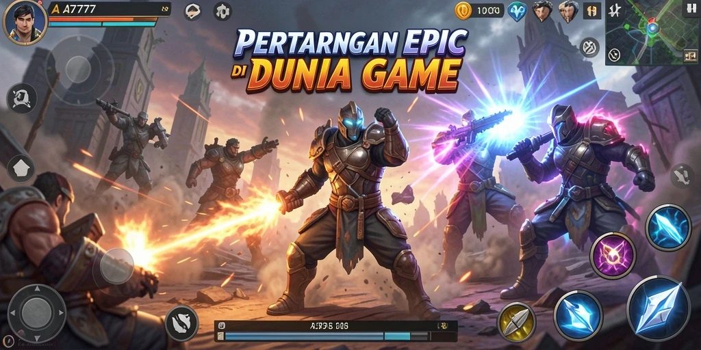 Screenshot utama A7777 menampilkan aksi pertarungan yang mendebarkan.