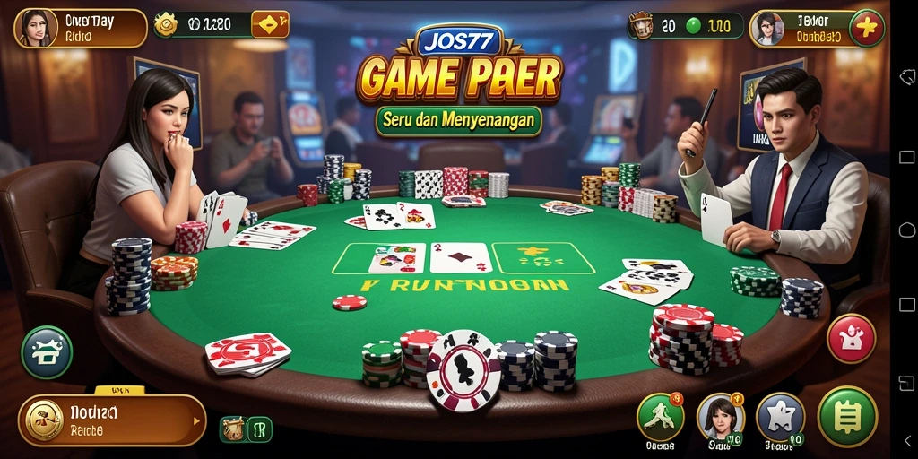 Tampilan menarik dari gameplay Poker di JOS77.