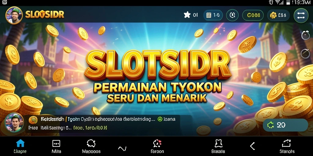 Screenshot utama SLOTSIDR menampilkan gameplay kasino yang menarik.